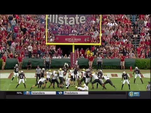 2017 USC vs Vanderbilt - DJ Wonnum Blocked Extra Point