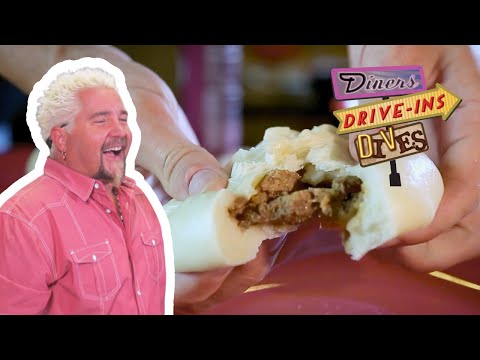Guy Fieri Tries Homemade Bao | Diners, Drive-ins and Dives with Guy Fieri | Food Network