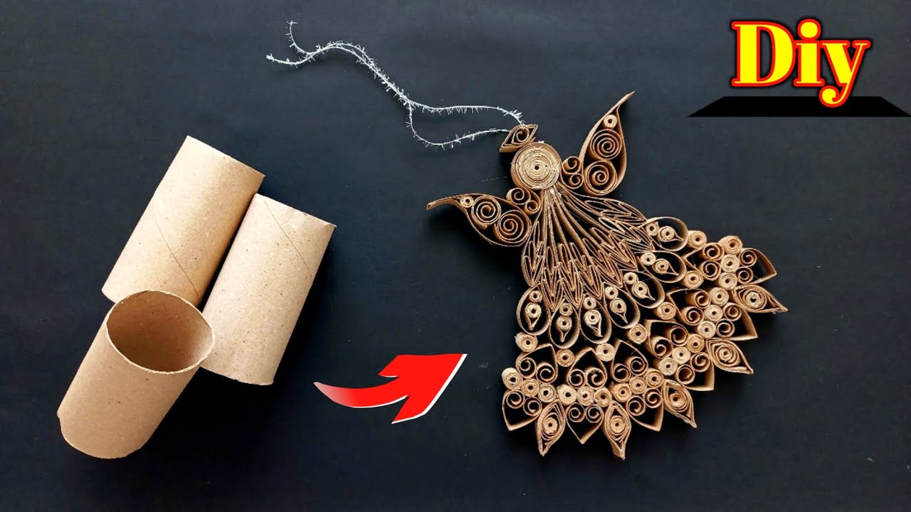So cute! Christmas angel making with tissue paper rolls - recycling ideas