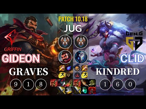GRF GIDEON Graves vs GEN Clid Kindred Jungle - KR Patch 10.18