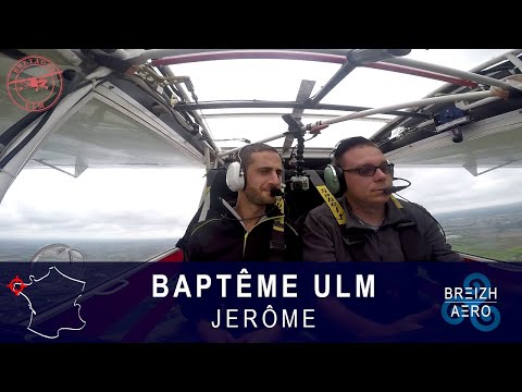 Baptême de Jérôme et découverte du pilotage ULM au dessus de Plabennec