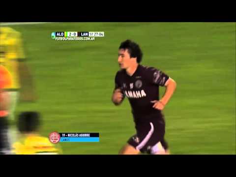 Gol de Aguirre. Aldosivi 2 - Lanús 1. Fecha 27. Primera División 2015. FPT.
