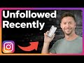 How To Check Who You Recently Unfollowed On Instagram