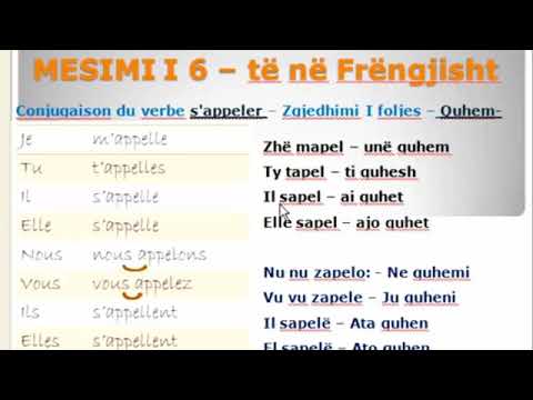 MESIMI 6/32 -  Folja QUHEM ne Frengjisht  -  Le Verbe s'appeler en Francais | FRENGJISHT- SHQIP
