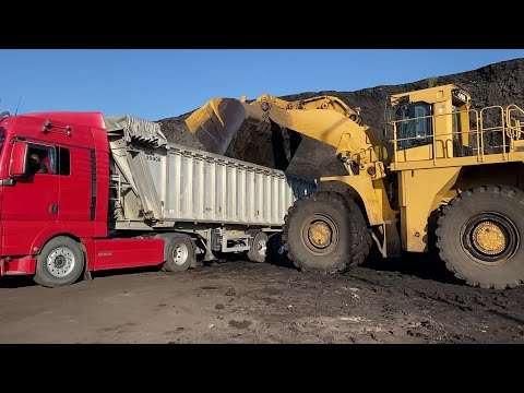 Caterpillar 990 Wheel Loader Loading Lorries With Coal - S.G.M Melidis