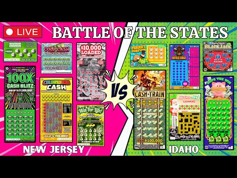 PART 1: MASSIVE BATTLE OF THE STATES 🥊 IDAHO vs. NEW JERSEY SCRATCH OFF LOTTERY TICKETS
