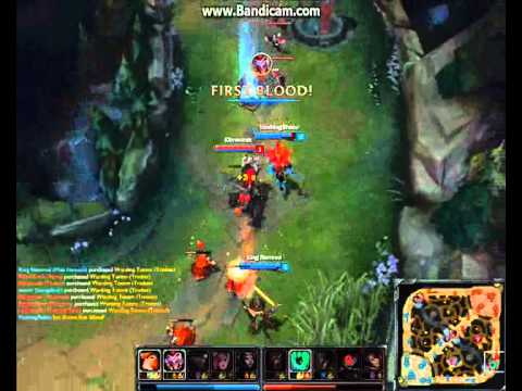 How to get First blood with shaco in botlane (AP)