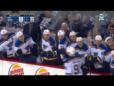 Shootout. 2-1 Blues. St. Louis Blues vs Winnipeg Jets Feb 26 2015 NHL