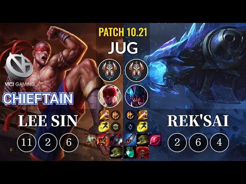 VG Chieftain Lee Sin vs Rek'Sai Jungle - KR Patch 10.21
