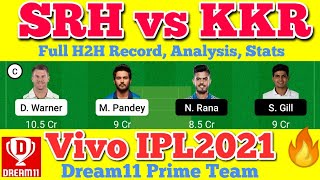 IPL 2021: SRH vs KKR: Match 3, Dream11 Prediction, GL picks, Full Stats/Analysis, Playing 11