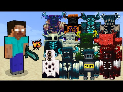 Herobrine vs All Wardens | Herobrine vs Warden Plus+ | Minecraft Mob Battle