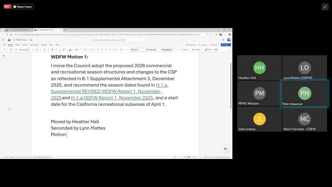 December 2025 PFMC Special Council Meeting  12/18/25