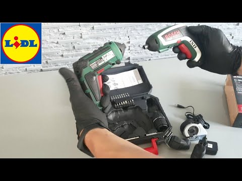 Parkside Li-Ion Cordless Screwdriver PAS 4 C4  (27€) Versatile 4 Attachments - Lidl - UnBoxing 🔧