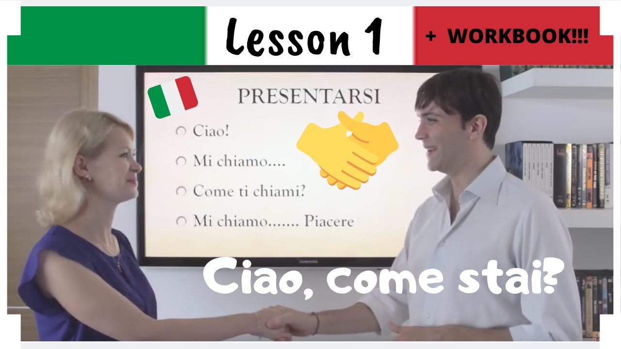 Learn Italian in 30 Days | #1 | Italian Greetings (Eng/Ita Subs + WORKBOOK)