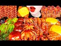 ASMR SPICY OCTOPUS BULDAK SSAM ENOKI MUSHROO 매운 낙지 불닭쌈 팽이버섯 쭈꾸미 먹방 E