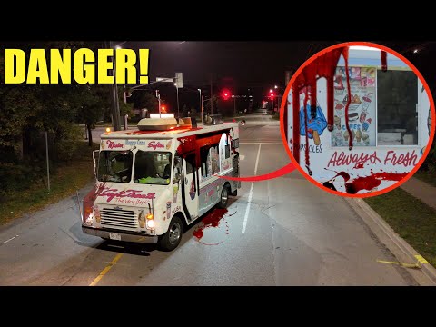 If you ever see this Ice Cream truck with BLOOD all over it, Drive away fast! (it's a trap)