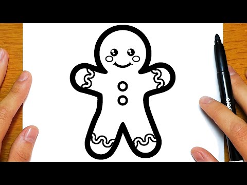 COMMENT DESSINER UN BONHOMME DE PAIN D'ÉPICES POUR NOËL | Dessins faciles