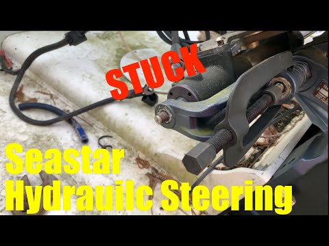 Seastar Hydraulic Steering Rebuild / Arm and Cylinder Removal / Sea star Steering STUCK