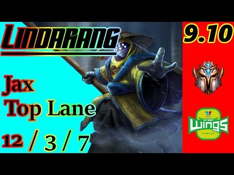 Lindarang as Jax Top Lane | S9 Patch 9.10 | Korean Challenger | Full Gameplay