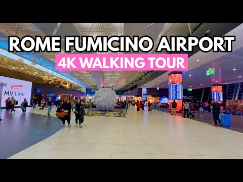 Rome Fiumicino Airport Walking Tour 🇮🇹 | From Arrival Gate to Terminal Exit | 4K Ambient Sound