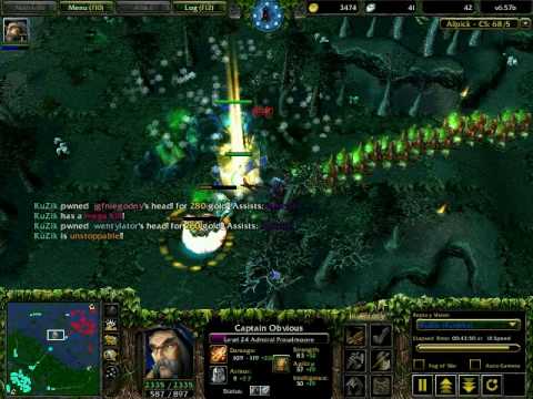 DotA Kunkka Powah! a little tripple and Quadrkill :D