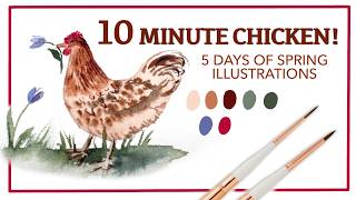 Quick And Easy 10 Minute Watercolour Chicken!