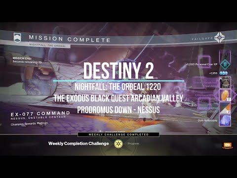 Destiny 2 Nightfall The Ordeal Exodus Black Nessus || 1220 Hero with Graviton Lance || GameSimple