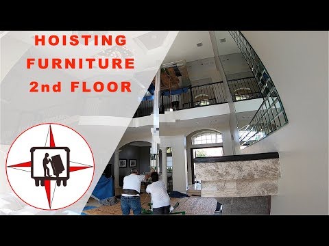 Part of a video titled HOW TO HOIST FURNITURE TO A 2ND FLOOR - YouTube