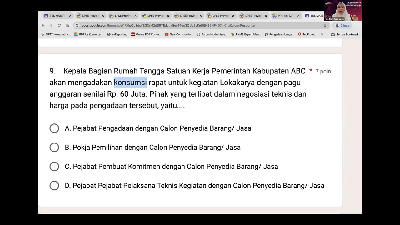 Coaching: Latihan Soal Mengelola Kontrak Pengadaan Barang/Jasa Pemerintah Level-1