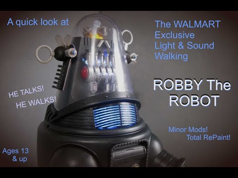 Forbidden Planet ROBBY the ROBOT Walmart Exclusive Light & Sound Walking figure Repainted!