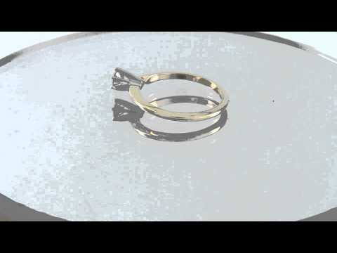 Estate 0.33CT Round Diamond 14K Yellow Gold Solitaire Engagement Ring Certified