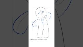 Let's Draw a Gingerbread Man | Step-by-Step Guide | Easy Drawing