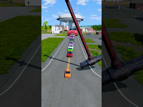 Colorful Small To Giant Cars vs Hammer #100