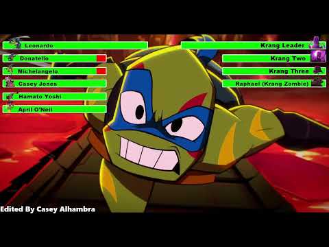 Rise of the Teenage Mutant Ninja Turtles: The Movie (2022) Final Battle with healthbars 1/4