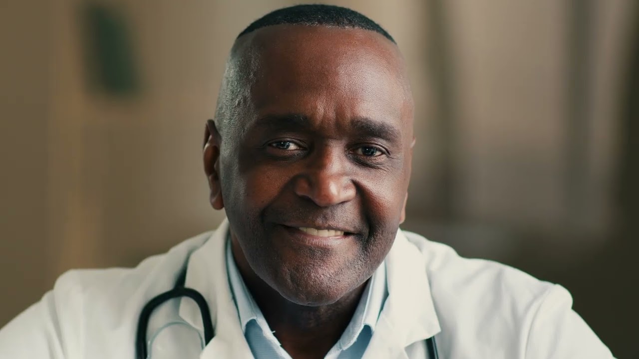 Man is interviewed about being a patient at medical facility.