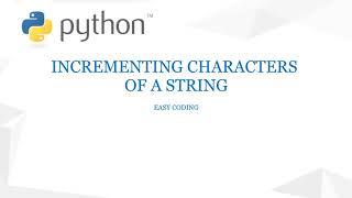 Python Program To Increment Characters Of A String Using ord() and chr()||Python Programming