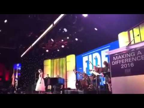 Laura Bretan at FIDF with David Foster