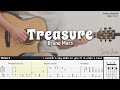 Treasure - Bruno Mars | Fingerstyle Guitar | TAB + Chords + Lyrics