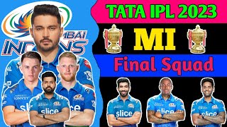 TATA IPL 2023 : Mumbai Indians Final Squad || MI Squad 2023 || MI 2023 Squad || MI Squad IPL 2023