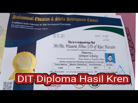 DIT Diploma Ghar Bethe Hasil Kren - Experience Base DIT Diploma In Pakistan