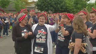 Hundreds make Rosie the Riveter record attempt, celebrate real-life &quot;Rosie&quot;