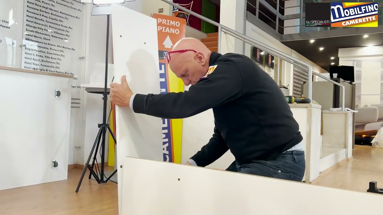 MOBILFINO CAMERETTE - art.SMART120B.CE Letto a castello 120x190 con passerella e secondo letto