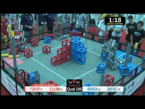 2015 VRC Tech Q100 - 7201P 1114M vs 8505X 2915C - 71 to 30 - VEX Worlds 2015 - Technology Division