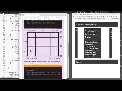CSS Grid Layout Using Grid Line Numbers, Names, and Spans