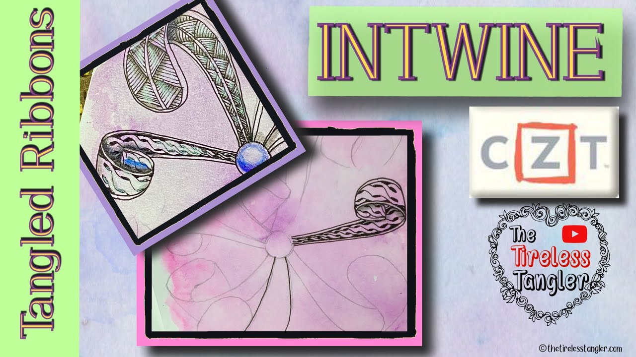 INTWINE || Easy Zentangle ® Patterns || Tangled Ribbon Flower #4
