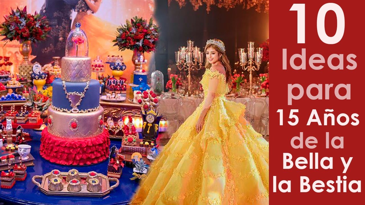 10 decoraciones para 15 años de la bella y la bestia
