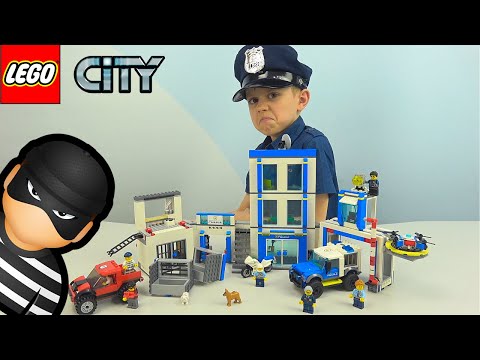 Полицейский Участок ЛЕГО СИТИ 60246 - Побег из тюрьмы бандита КРАКЕНА!