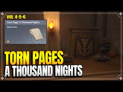 "A Thousand Nights" Torn Page Locations | Vol. 4-5-6 | World Quests and Puzzles |【Genshin Impact】