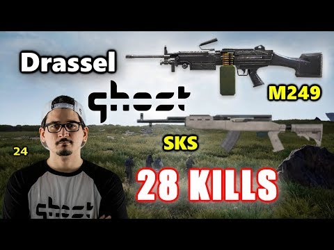 Ghost Drassel & Jabroni - 28 KILLS - M249+SKS - DUO vs SQUADS - PUBG