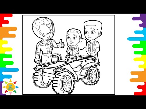 Spidey Amazing Friends Coloring | Spiderman Quad Coloring | Spektrem - Shine